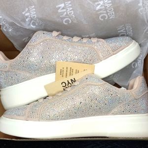 Madden NYC Rhinestone Laceup Platform Sneakers